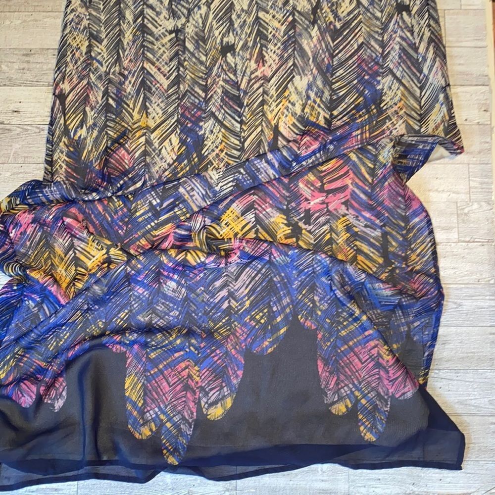Charlie Jade, Colorful Boho, Feather Print Maxi Dress - Picture 3 of 16